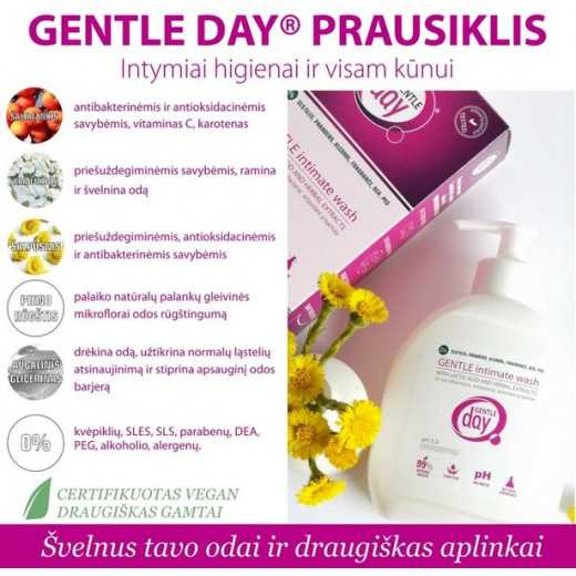 Intymios higienos prausiklis Gentle Day 250 ml