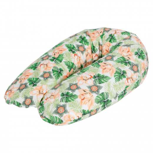 Miegojimo ir maitinimo pagalvė nėščiosioms MULTI gėlytės-žalia CebaBaby